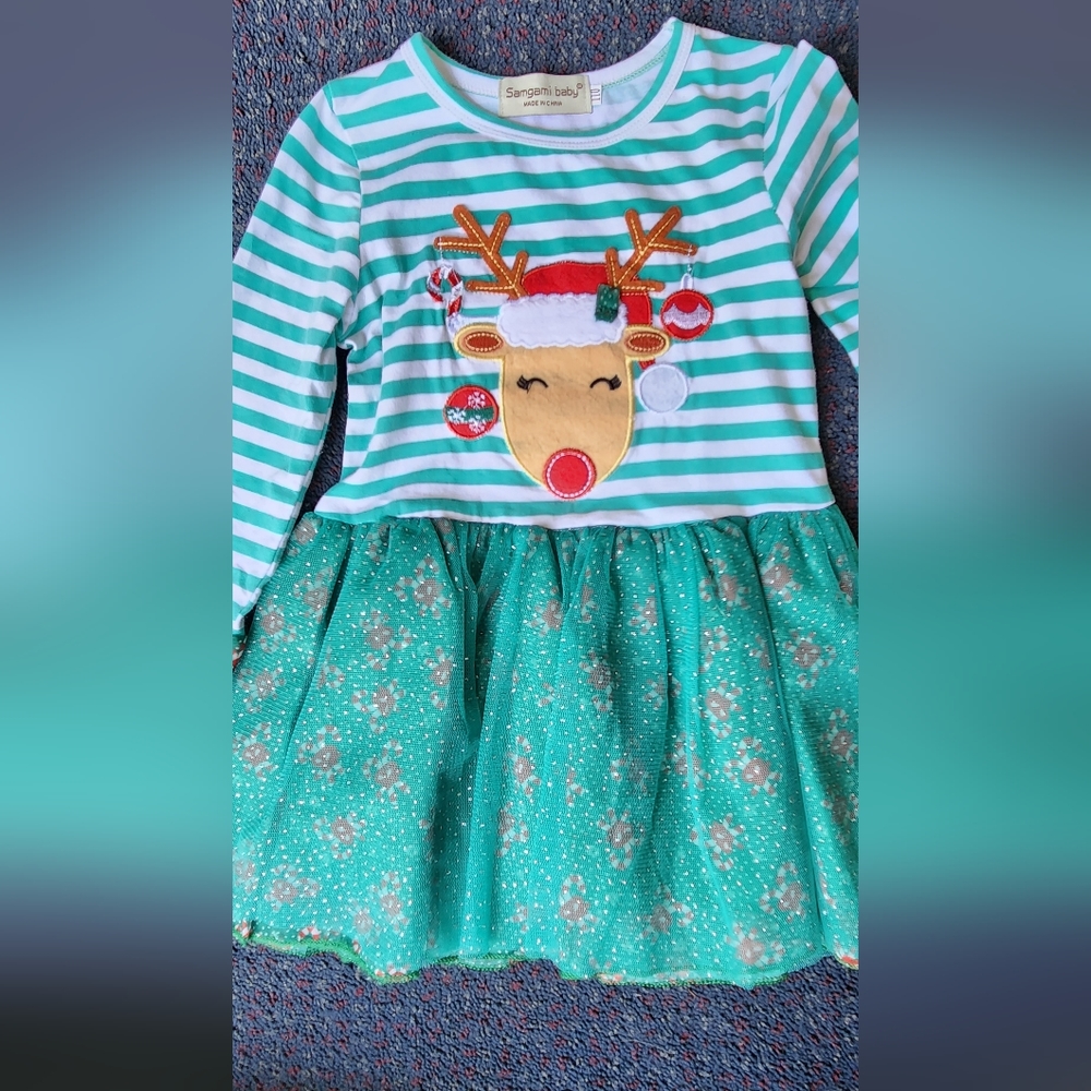 Girls Christmas reindeer dress size 2/3t